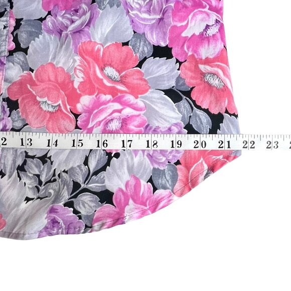 Vintage Levi Strauss Womens Blouse Size 16 Floral Button-Up Pink & Gray VGUC - Picture 10 of 13